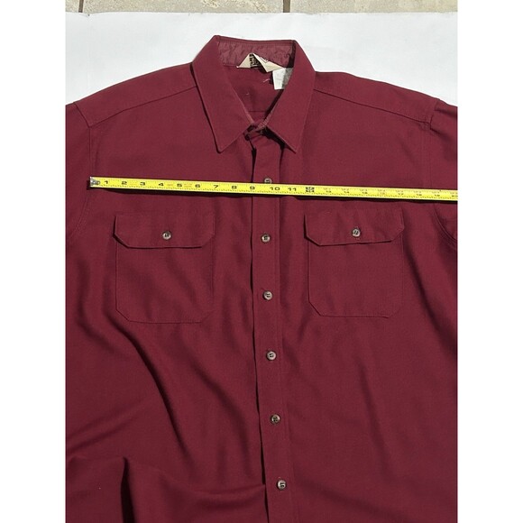 Vintage shirt Walls long sleeve mens chest 42-44 Large Regular burgundy - Picture 7 of 11